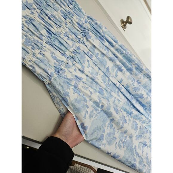 For Love And Lemons Light Blue Floral Midi Dress - Picture 9 of 16